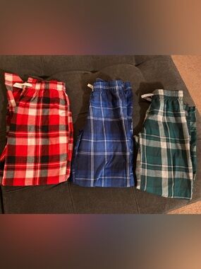 Cat & Jack Kids Plaid Flannel Pajama Pants - Red, Blue, Green